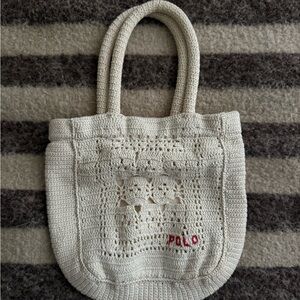 Polo by Ralph Lauren Beige Crochet Tote